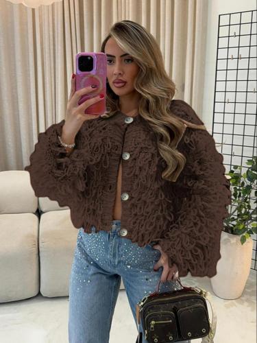 Knitted Tassel Buttoned Wool Blazer