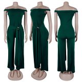 One shoulder casual strap decorative jumpsuit