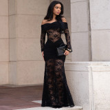 One shoulder lace wrapped hip dress
