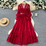 Lace Dress Slimming Party Dress WEX980875211340