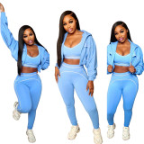 Sleeveless sports vest, high waist, hip lifting, abdominal tightening, fitness yoga suit set