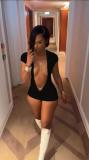 Elastic jumpsuit shorts