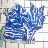 Square scarf+one-piece swimsuit