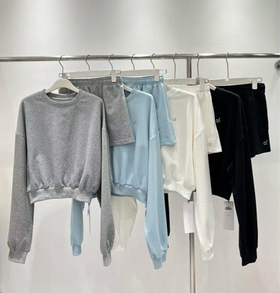 Round neck letter print set loose sports shorts two-piece set