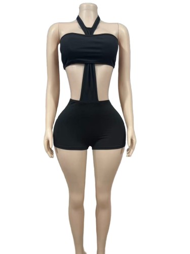 Neck and strapless shorts set