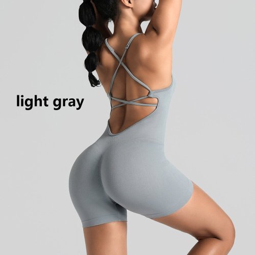 Solid color fitness clothes, quick drying clothes, yoga jumpsuit