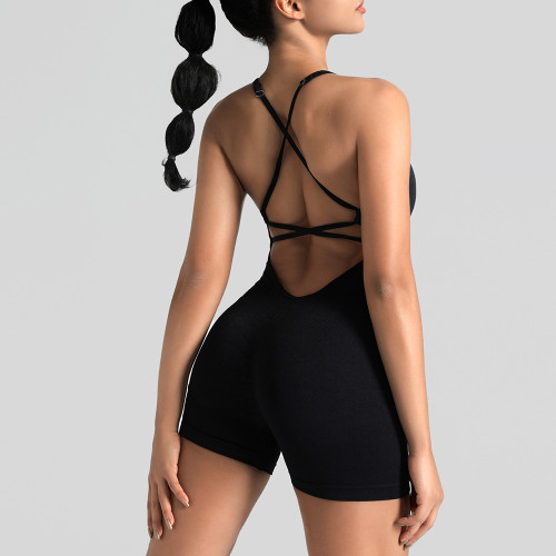 Solid color fitness clothes, quick drying clothes, yoga jumpsuit