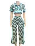 Printed top and pants set