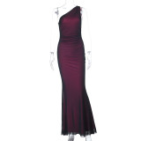 Waist pack hip sleeveless evening dress dress