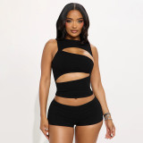 Waist cinching ultra short mini set
