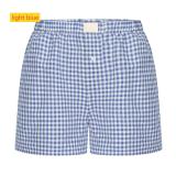 High waisted loose wide leg checkered shorts
