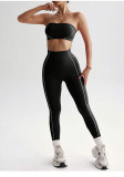 Color blocked chest top, pants, sportswear set