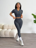 Gather sports short sleeved vest, sports long pants set