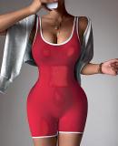 U-back yoga suit jumpsuit shorts with chest cushion