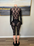 Two piece lace women's shorts set