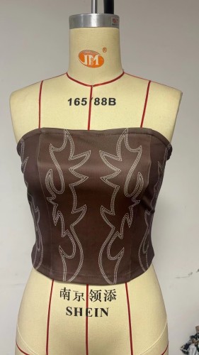 Digital printed vest top wrapped around the chest