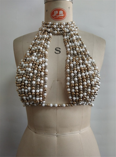 Beach body chain bead bikini chest chain vest