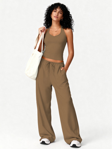 Quick drying beautiful back suspender sports suit