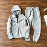 Casual Sporty Multi-Colored Hooded Knit Set YL930486661686