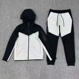 Casual Sporty Multi-Colored Hooded Knit Set YL930486661686