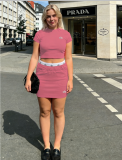 Pure Cotton T-Shirt and Skirt Set Two-Piece