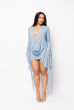 Wave Point Deep V-Bag Hip Dress