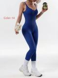 One piece threaded one-piece yoga suit jumpsuit