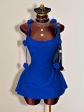 Backless dress and short skirt