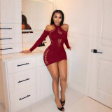 Off shoulder short skirt