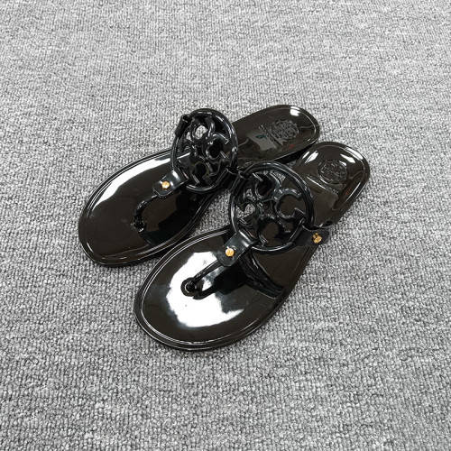 Large standard herringbone transparent jelly slippers