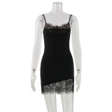 Lace lace patchwork camisole dress