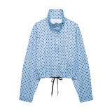 Polka dot jacket+polka dot shorts set S1000823079163