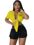 Letter pattern vest tight fitting shirt