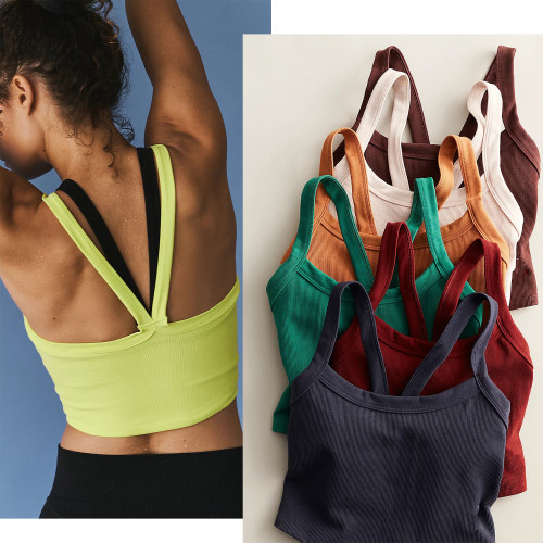 Threaded camisole vest, seamless bra top