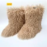 Plush fur plus size wool snow boots