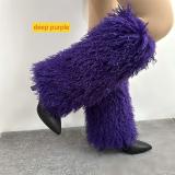 Snow boots, plush pile socks