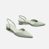 Large pointed square heel sandals with high heels and thin straps, single shoes