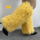 Snow boots, plush pile socks