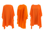 Large batball sleeve loose pleated long sleeved dress