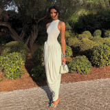 Sleeveless patchwork high waisted dress