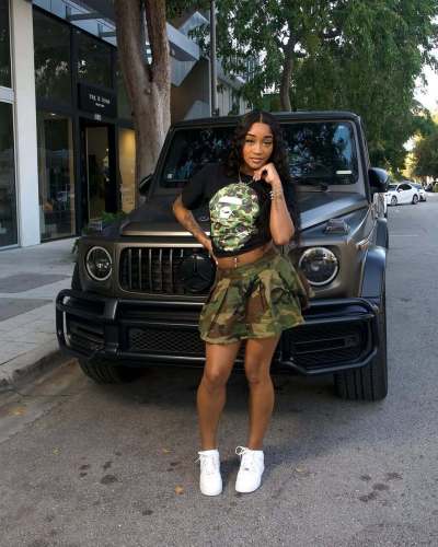 Short camouflage skirt