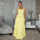 Slipperless top with loose skirt