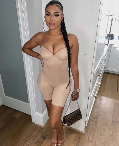 Backless camisole jumpsuit with chest cotton