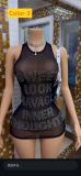 High neck sleeveless mesh rhinestone dress