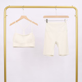 Y-shaped vest shorts set elastic fitness yoga suit LU977806034409