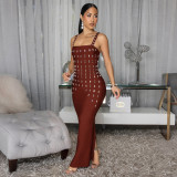 Strap summer rhinestone dress