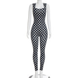 Wave point jumpsuit pants