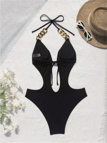 Hollow swimsuit, backless strap swimsuit