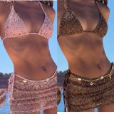Mesh three piece swimsuit set
