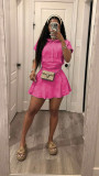 Water washed short skirt set